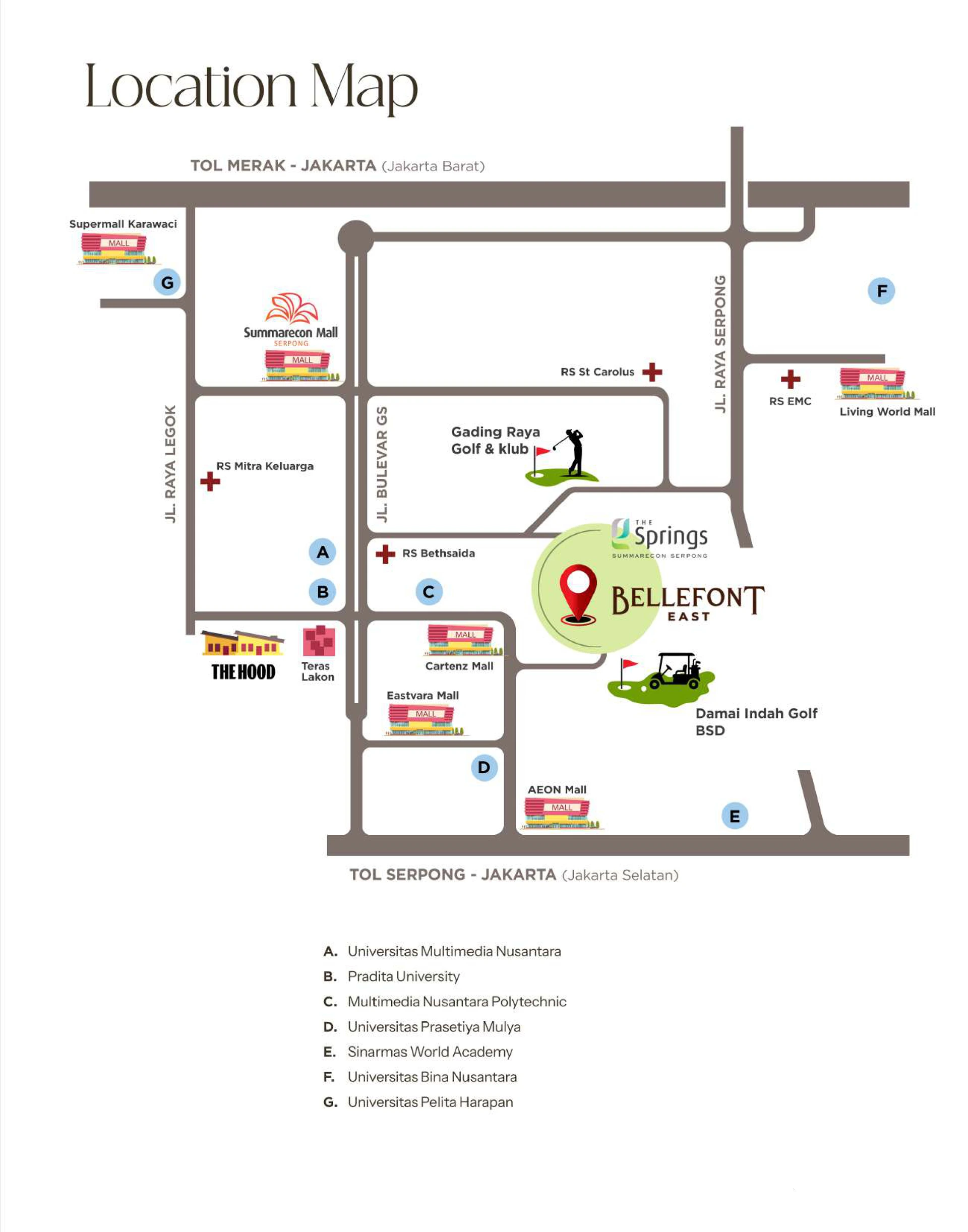 Lokasi Bellefont East Summarecon Serpong