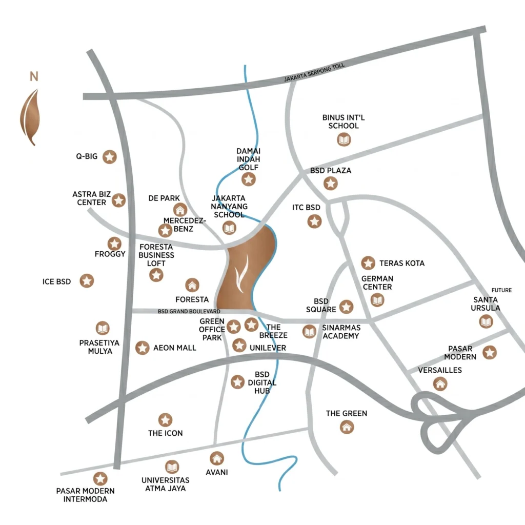Lokasi MAP Island Villa Navapark BSD City