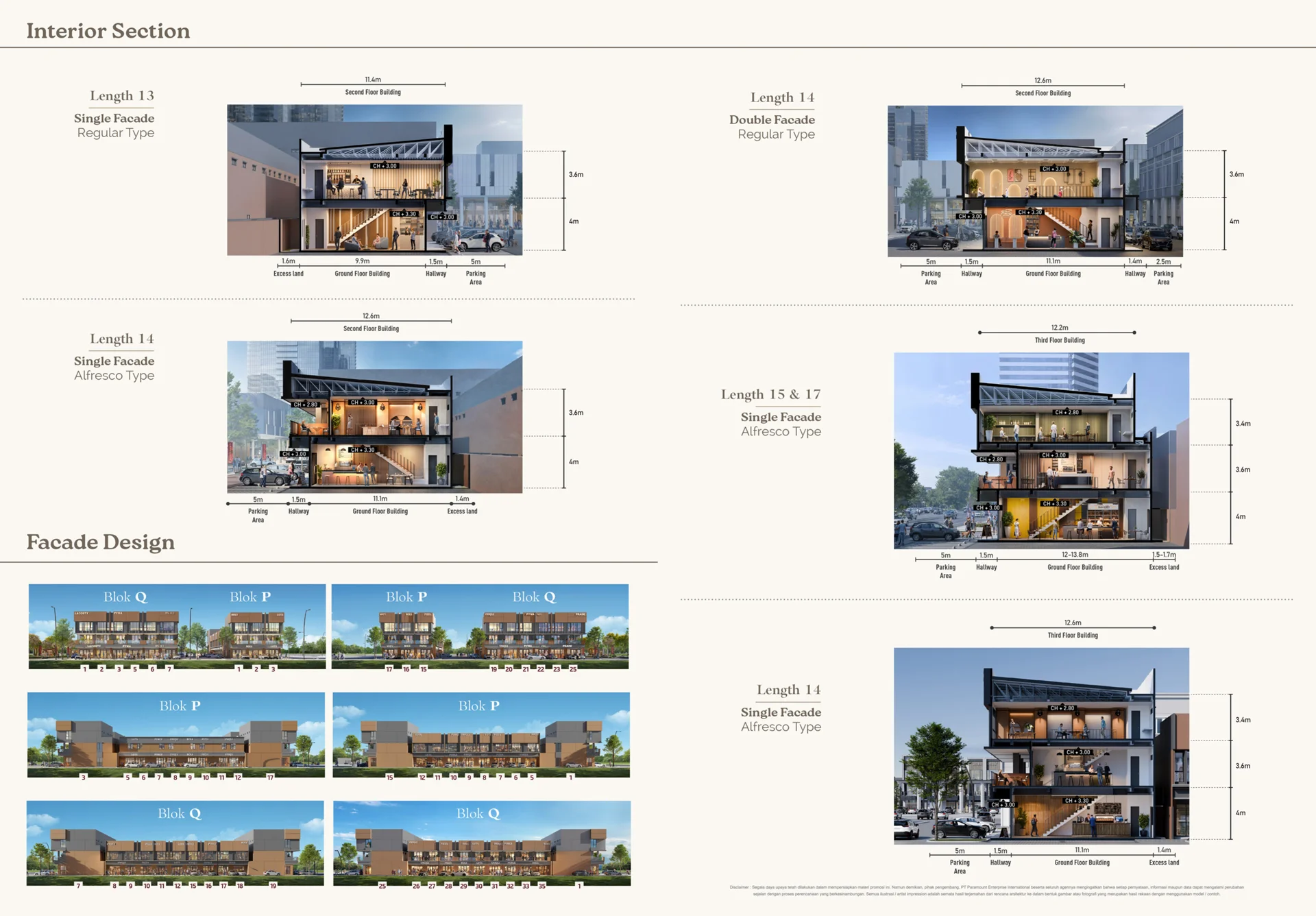 Ruko Pasadena Square South Architectural Section