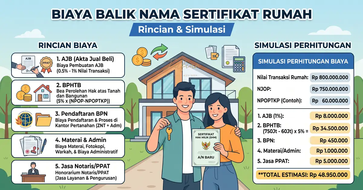 Biaya Balik Nama Sertifikat Rumah