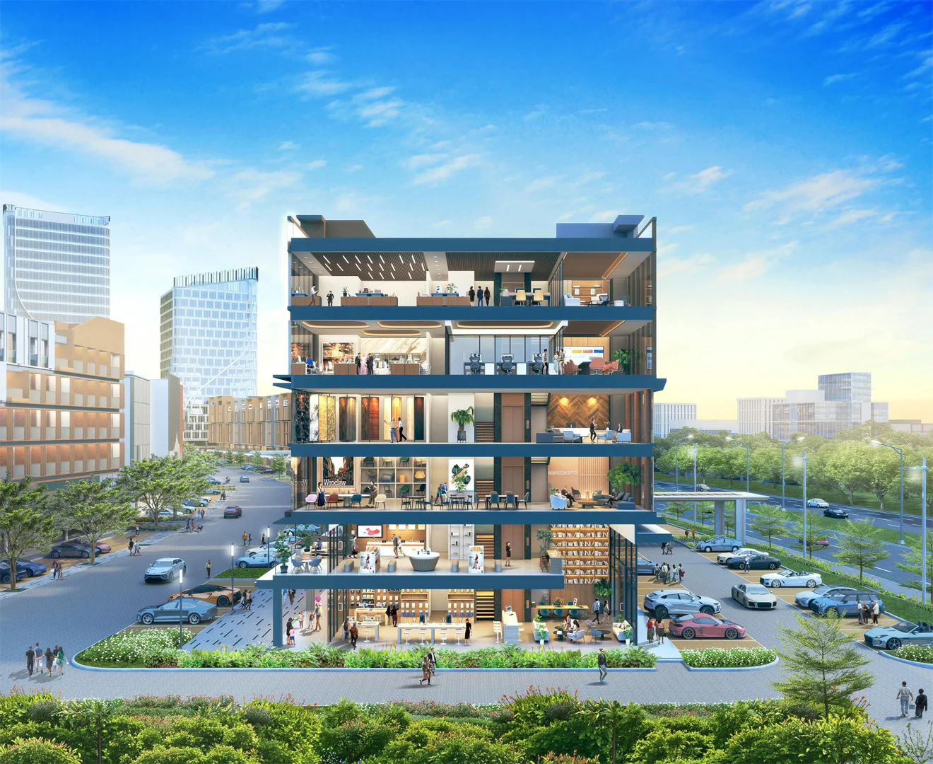Potongan Gedung 3D City Gate Commercial Office Suite Summarecon Serpong