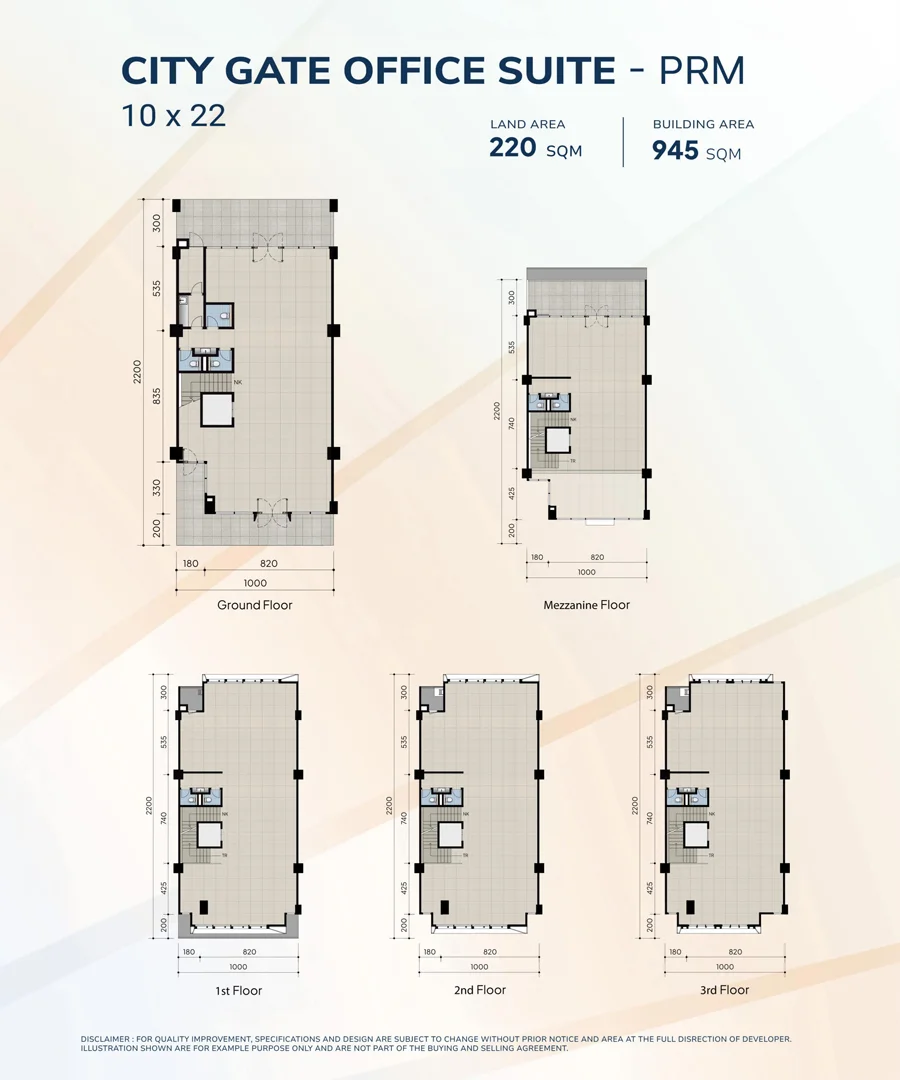 Layout Denah City Gate Office Suite 10x22 PRM