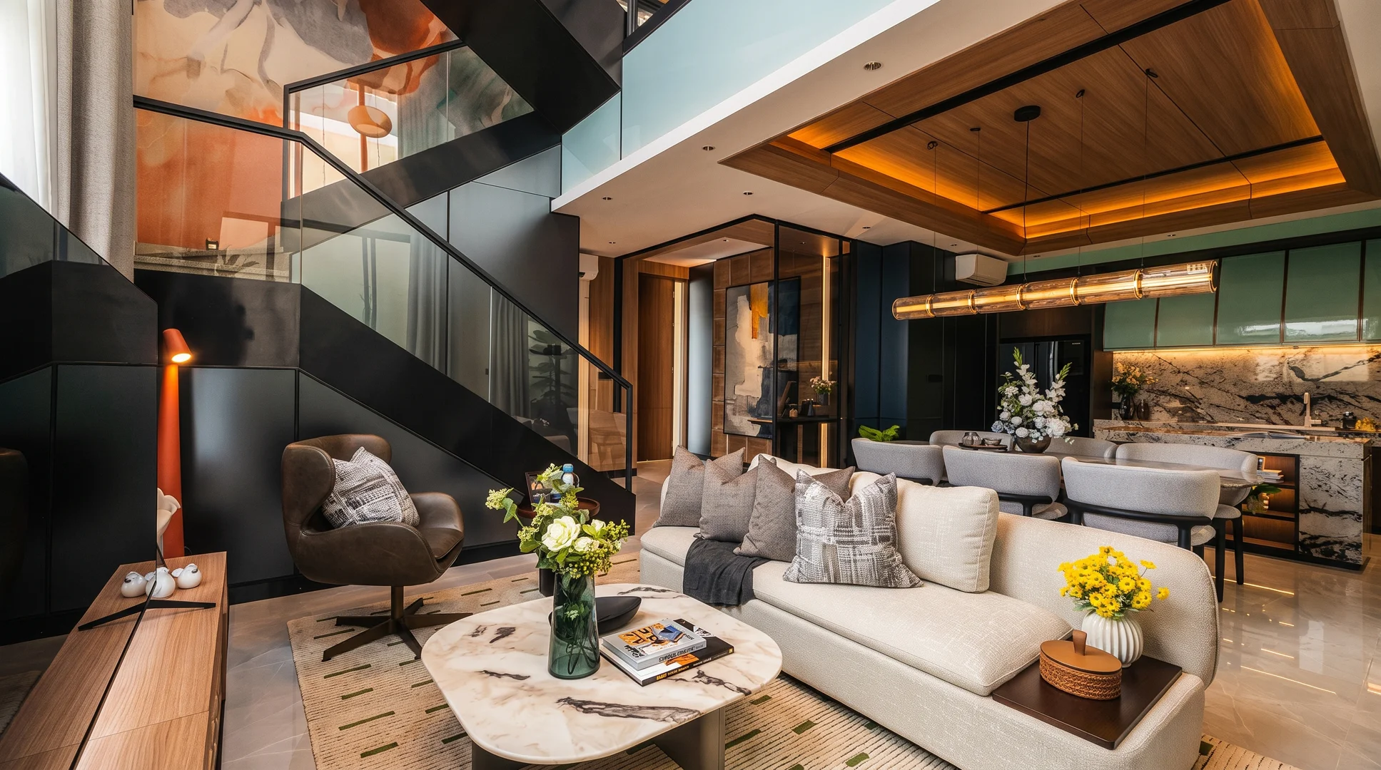 Living Room Finore Gading Serpong Large Showcase