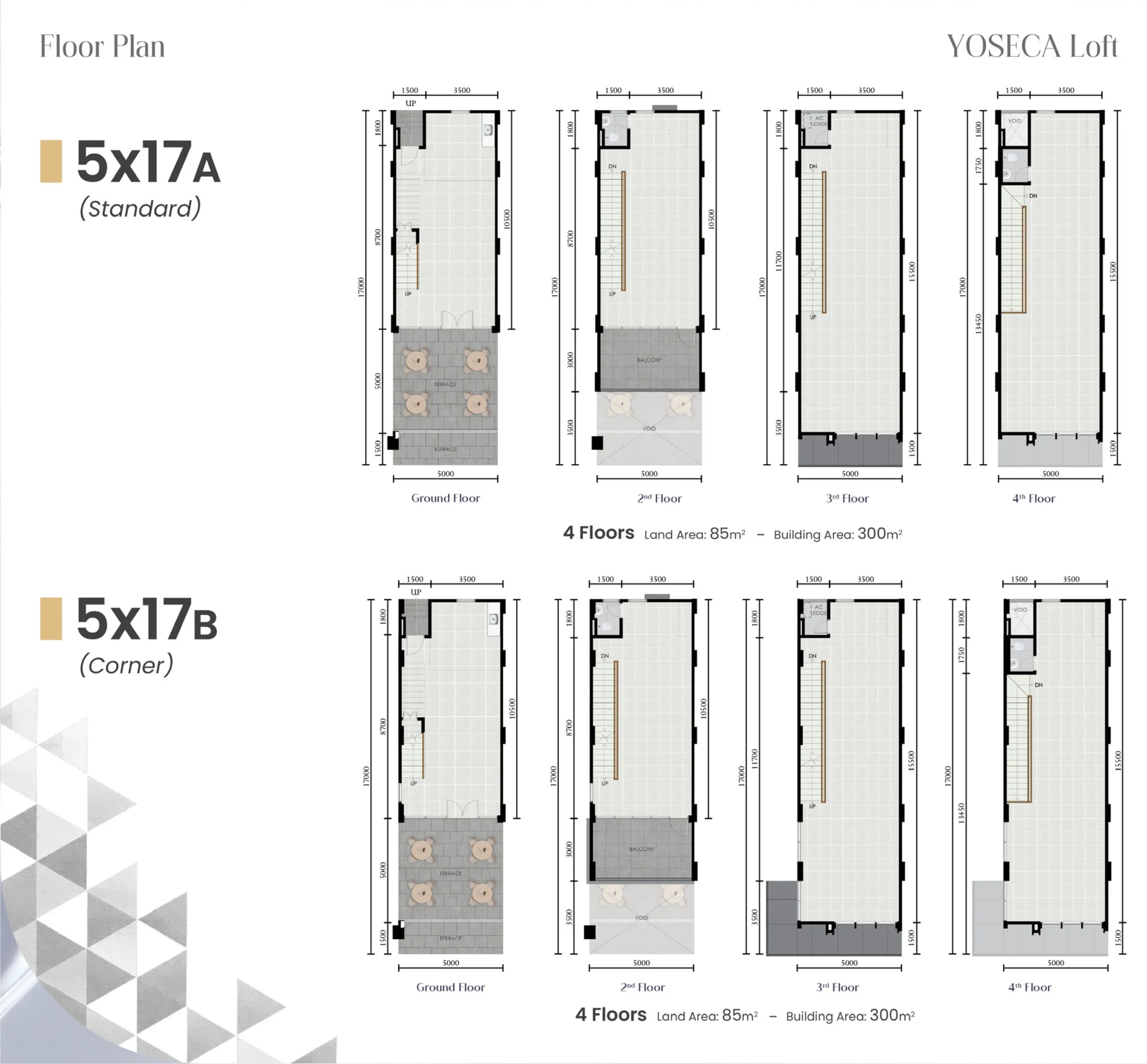 Denah Yoseca Loft 5x17 A dan B Oxford Square