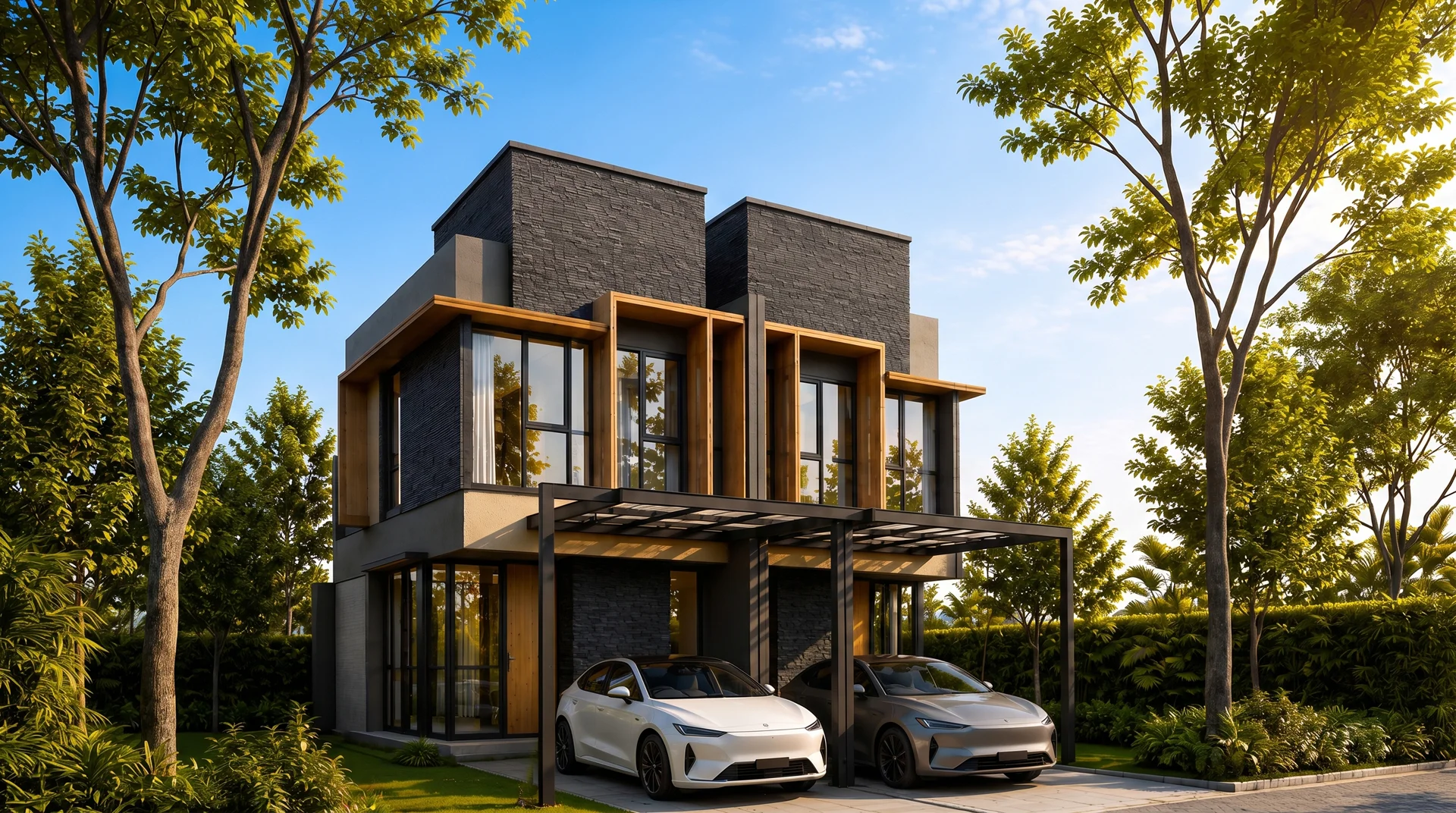 Fasad Rumah 2 Lantai Cluster IZZI BSD City Sinar Mas Land
