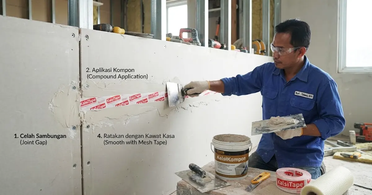 Cara Menutup Sambungan Kalsiboard