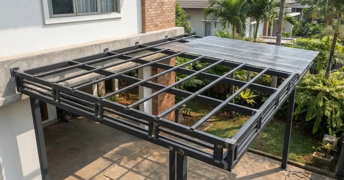 Jarak Rangka Kanopi Besi Hollow