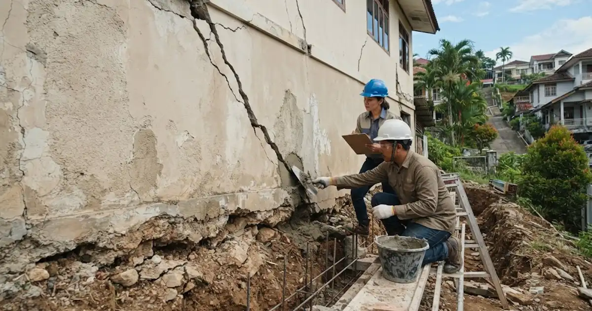 Mengatasi Tembok Retak karena Tanah Gerak