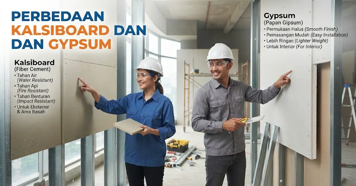 Perbedaan Kalsiboard dan Gypsum