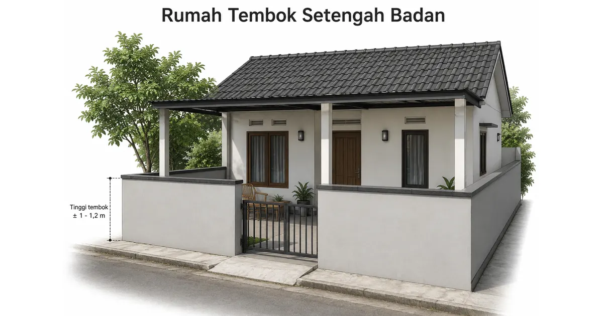 Rumah Tembok Setengah Badan