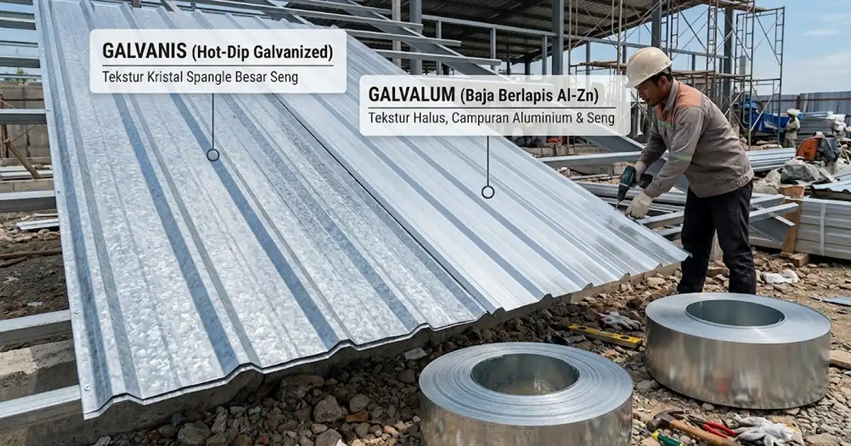 perbedaan galvalum dan galvanis