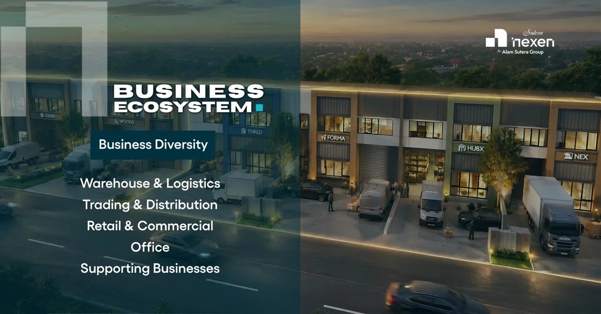 Business diversity Nexen Business Park: gudang, logistik, perdagangan, retail, dan kantor