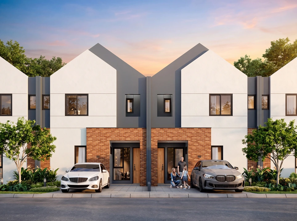 Fasad rumah tipe Giga cluster Byte di Sutera Nexen, Balaraja
