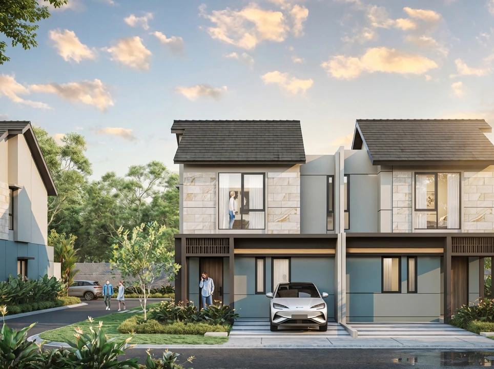 Fasad rumah tipe Macro cluster Virtu Phase 2 di Sutera Nexen, Balaraja