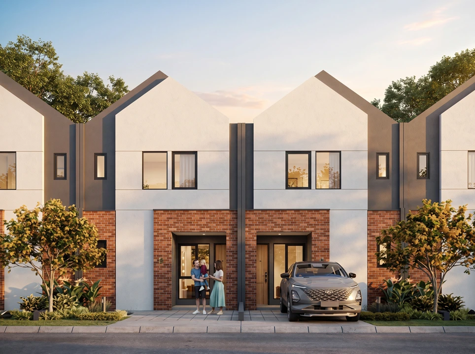 Fasad rumah tipe Mega cluster Byte di Sutera Nexen, Balaraja