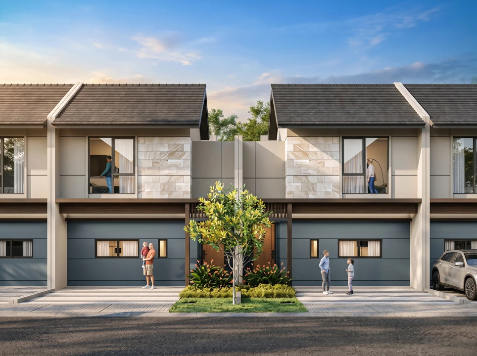 Fasad rumah tipe Mono cluster Virtu Phase 2 di Sutera Nexen, Balaraja