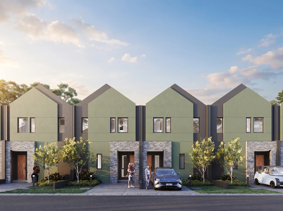 Fasad rumah tipe Pixel cluster Virtu Phase 1 di Sutera Nexen, Balaraja