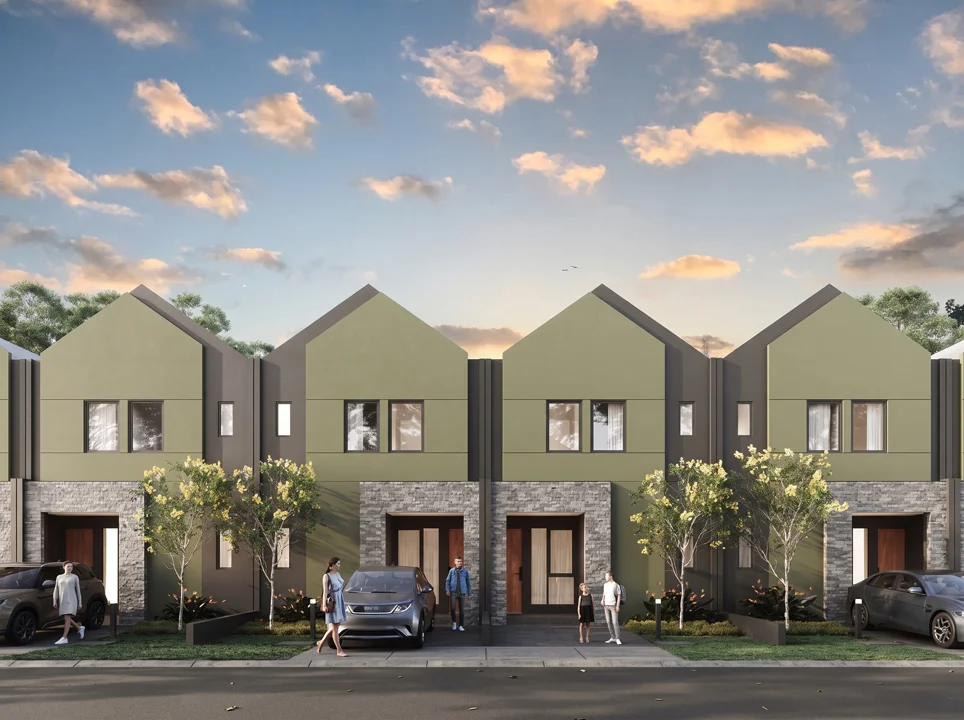 Fasad rumah tipe Voxel cluster Virtu Phase 1 di Sutera Nexen, Balaraja