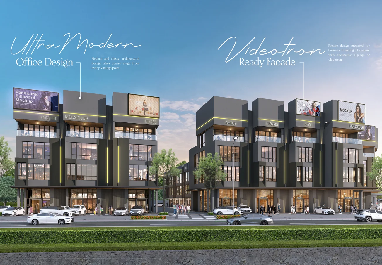 Fasad Mewah Maxim Square Gading Serpong Dilengkapi Videotron Ready Facade