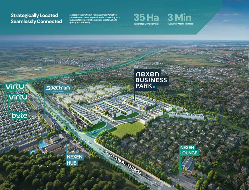 Lokasi strategis Nexen Business Park, 3 menit dari Exit Tol Balaraja Timur