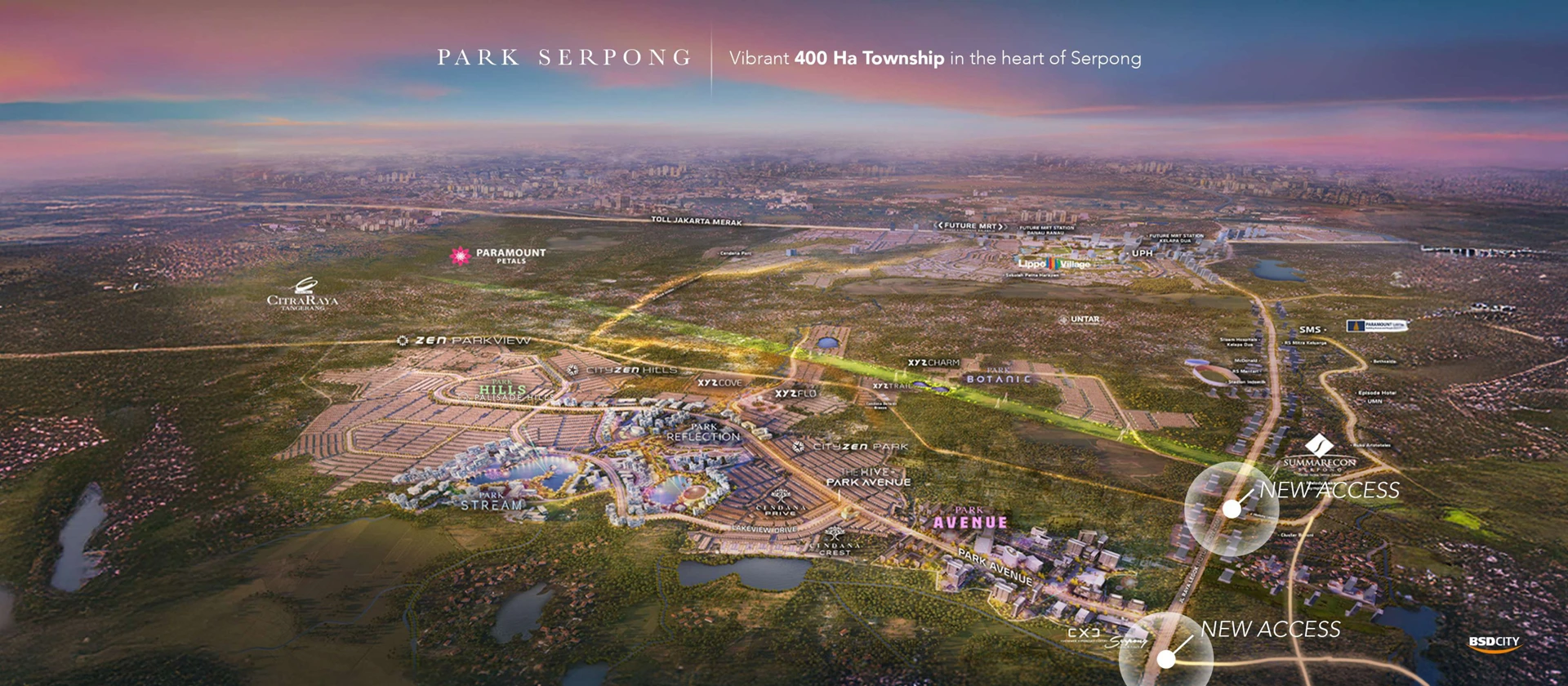 Masterplan Park Serpong, kota baru 400 hektar LippoLand di Legok, Kabupaten Tangerang