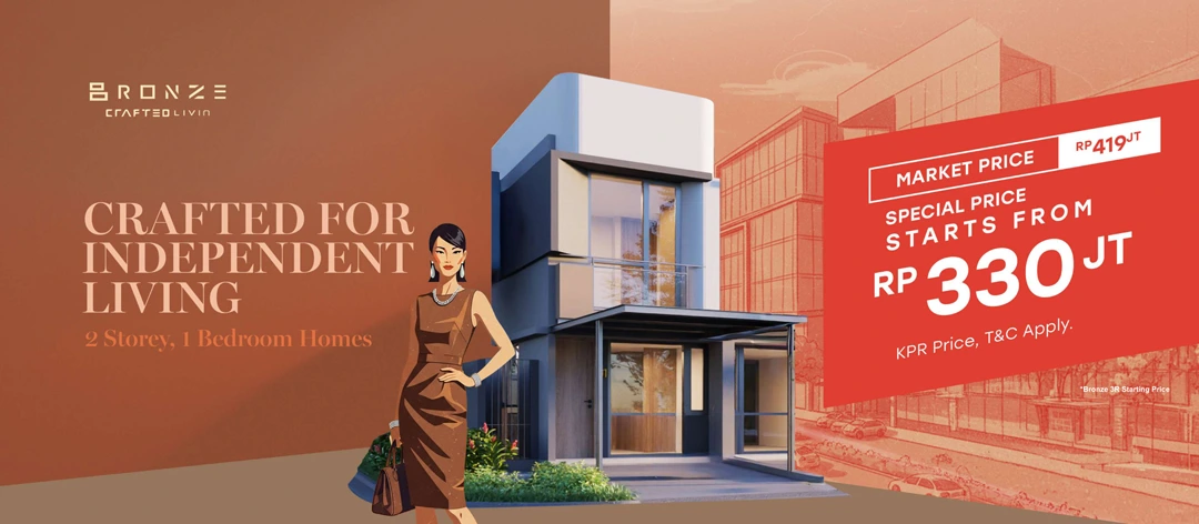 Rumah Bronze Crafted Livin 2 lantai Park Serpong Phase 8