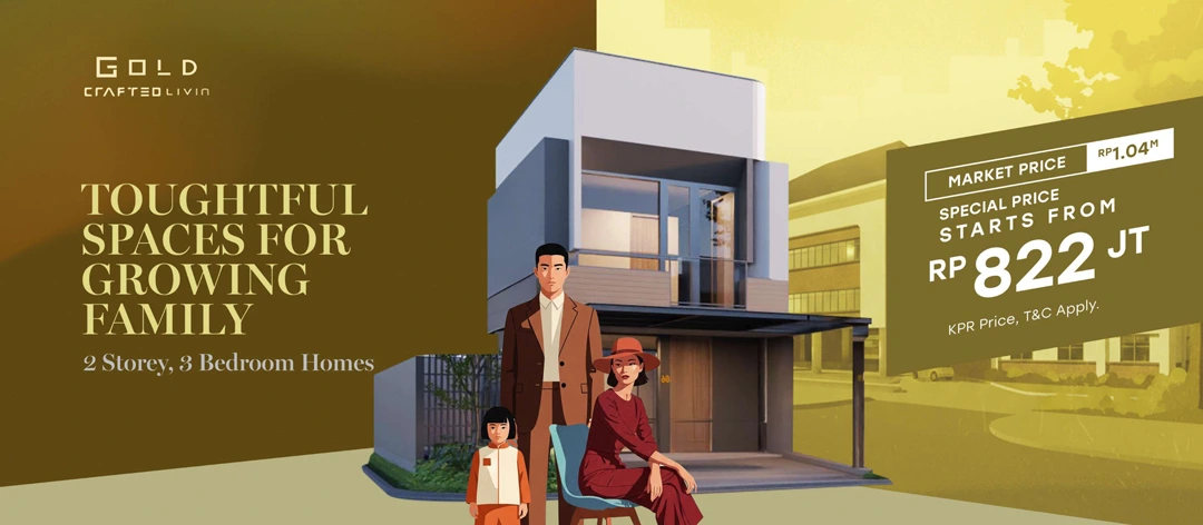 Rumah Gold Crafted Livin 2 lantai lebar 5 meter Park Serpong Phase 8