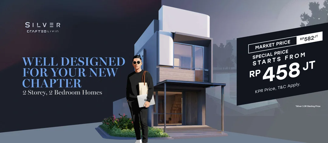 Rumah Silver Crafted Livin 2 lantai 2 kamar tidur Park Serpong Phase 8
