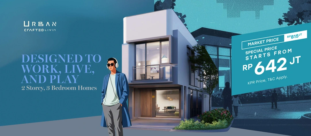 Rumah Urban Crafted Livin 2 lantai 3 kamar tidur Park Serpong Phase 8
