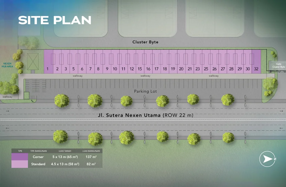 Siteplan Ruko Spectrum di Jl. Sutera Nexen Utama, dekat Nexen Hub dan Cluster Byte